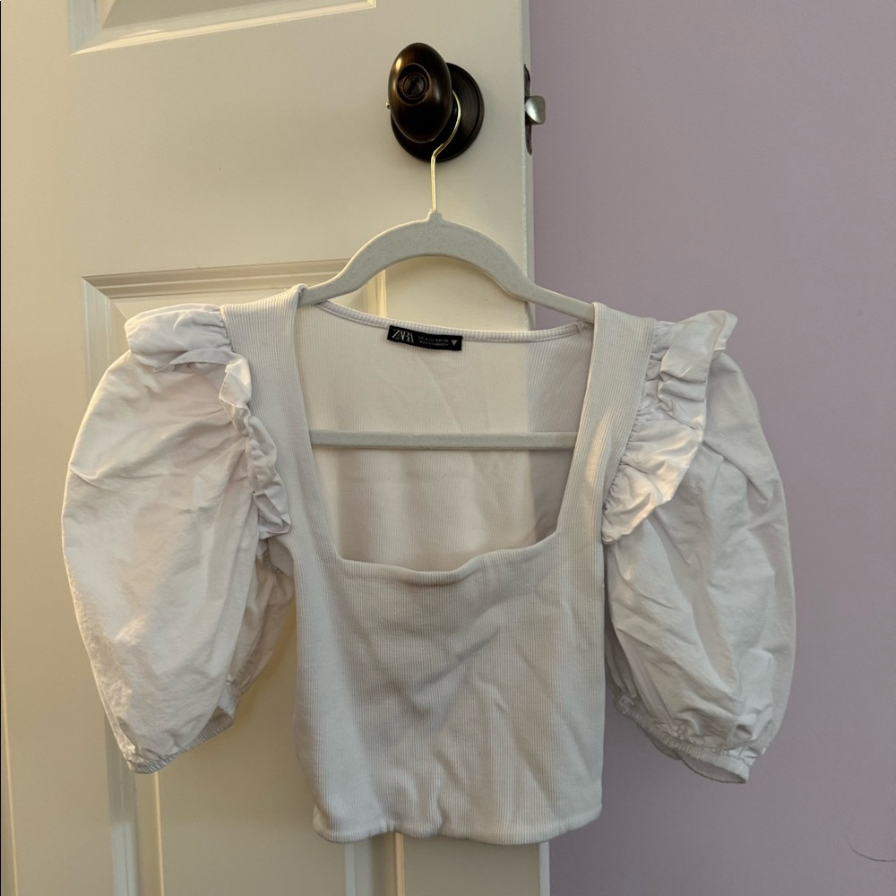 ZARA white crop top